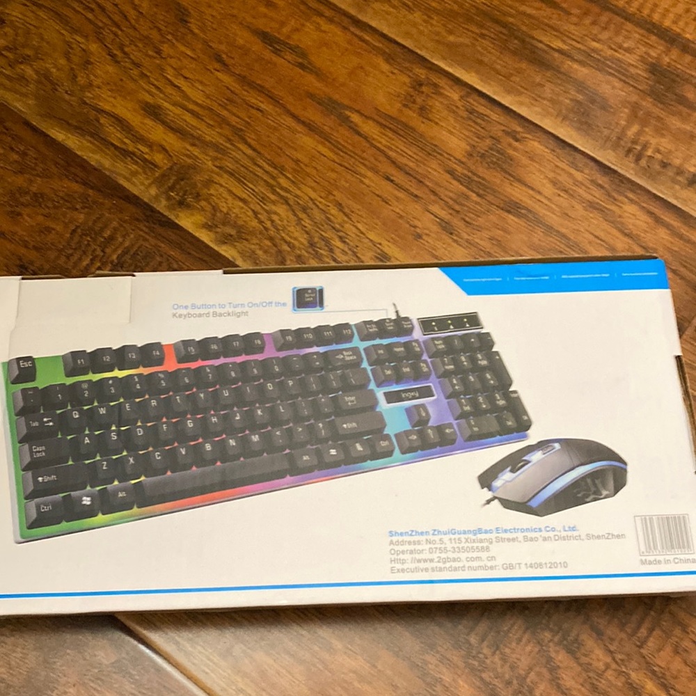 New rainbow LED backlight keyboard and mouse